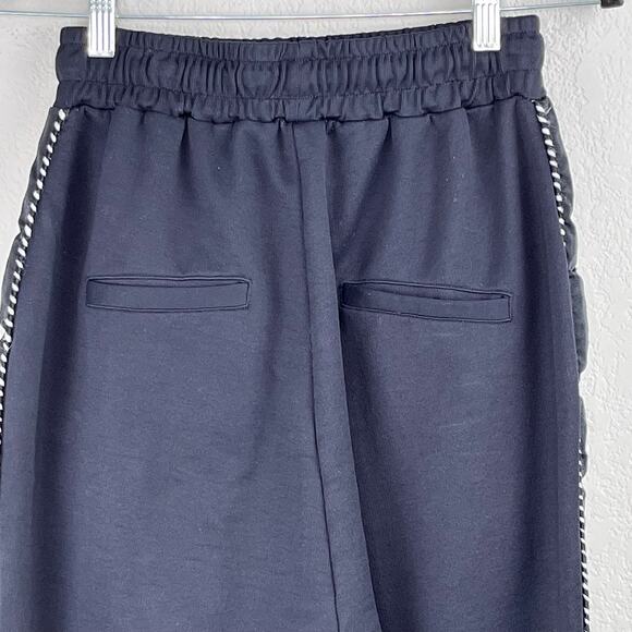 The Kooples Grosgrain Trim High Rise Tapered Black Ankle Jogger Sweatpants XS/LG - Picture 12 of 16